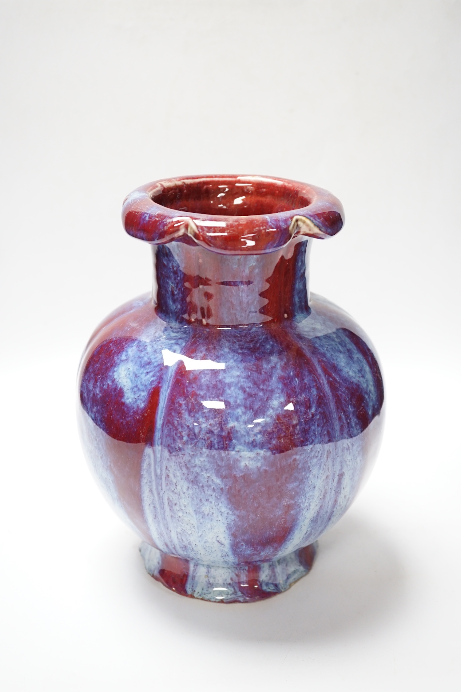 A Chinese sang de boeuf vase, 26cm high